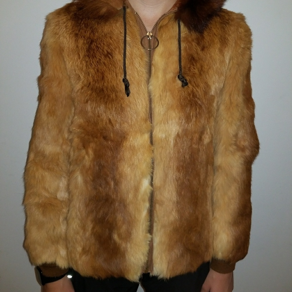 Genuine Rabbit Fur Coat!!  Women's Size S